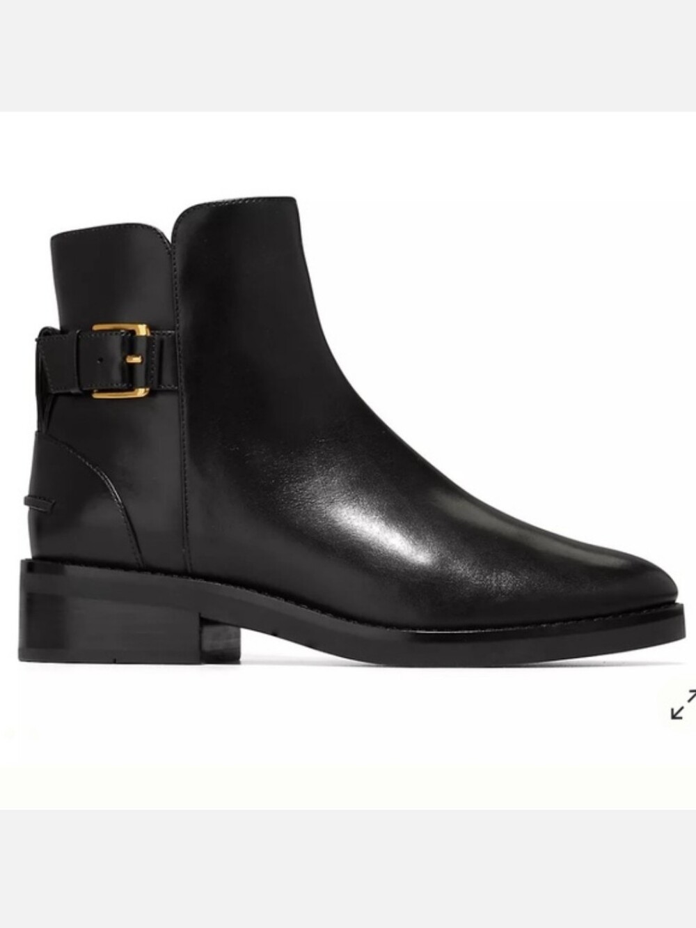 Cole Haan Hampshire Buckle Black Leather Bootie Boots Size 7.5